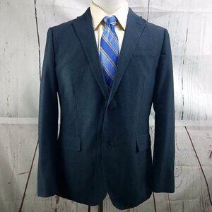 JF J Ferrar Slim Fit 42R 2 Button Bluish Gray Stitched Lapel Suit Blazer Jacket